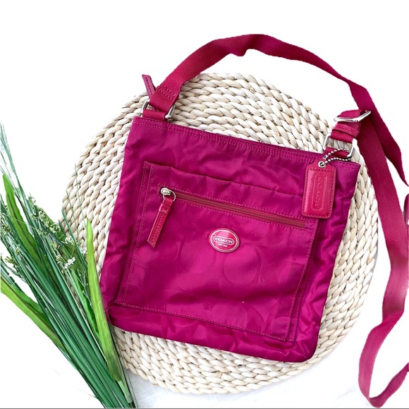 Coach Handbags - Coach • Berry Getaway Nylon Crossbody Purse